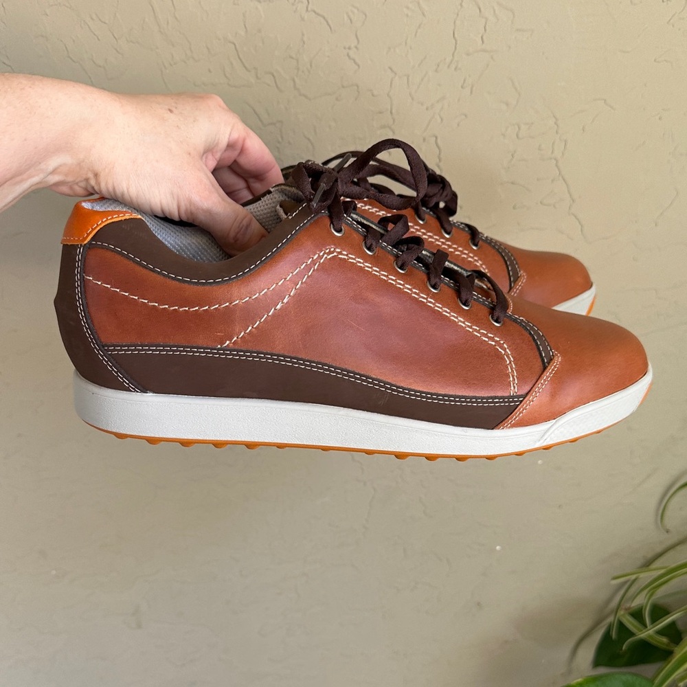 Footjoy, contour, casual, brown men’s golf shoes, size 10